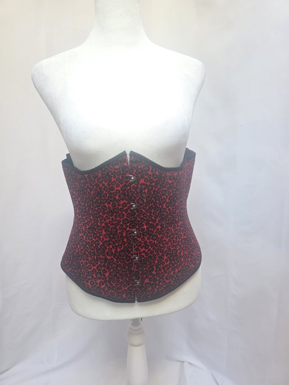 Timeless Trends Red Leopard Underbust Corset Steel Boned Size 30 Gothic